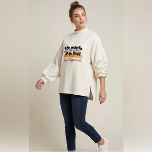 2/$25 Vintage Mickey Inc White Sweater with Iconic Design